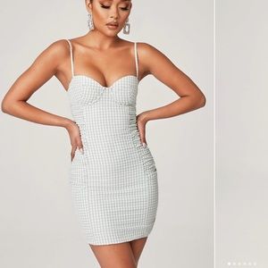 MESHKI NWT YASEMIN Cupped Ruched Side Mini Dress